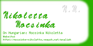 nikoletta mocsinka business card